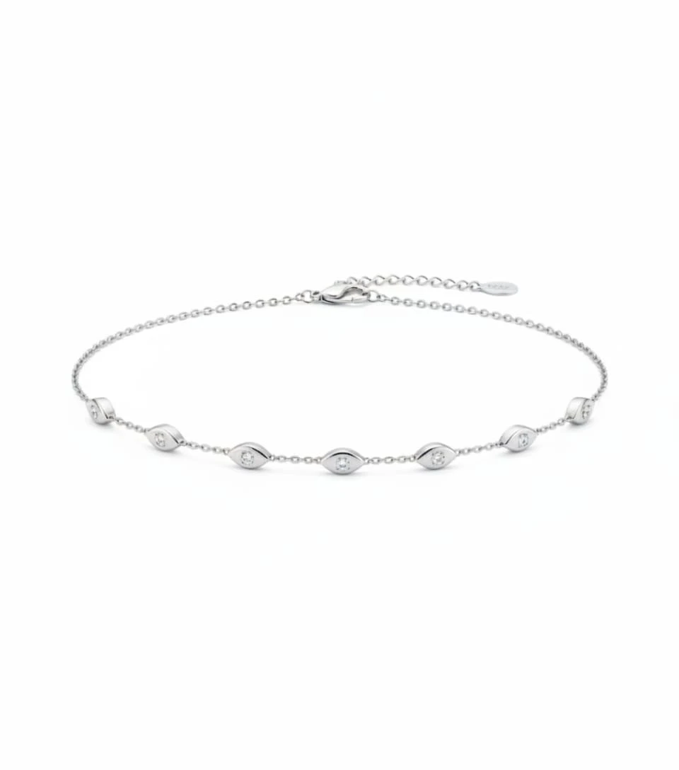 18 Carat Silver duplicate line chain choker
