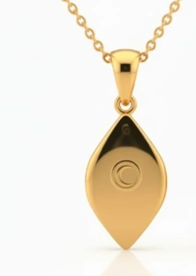 Gold Crescent Without diamond pentant