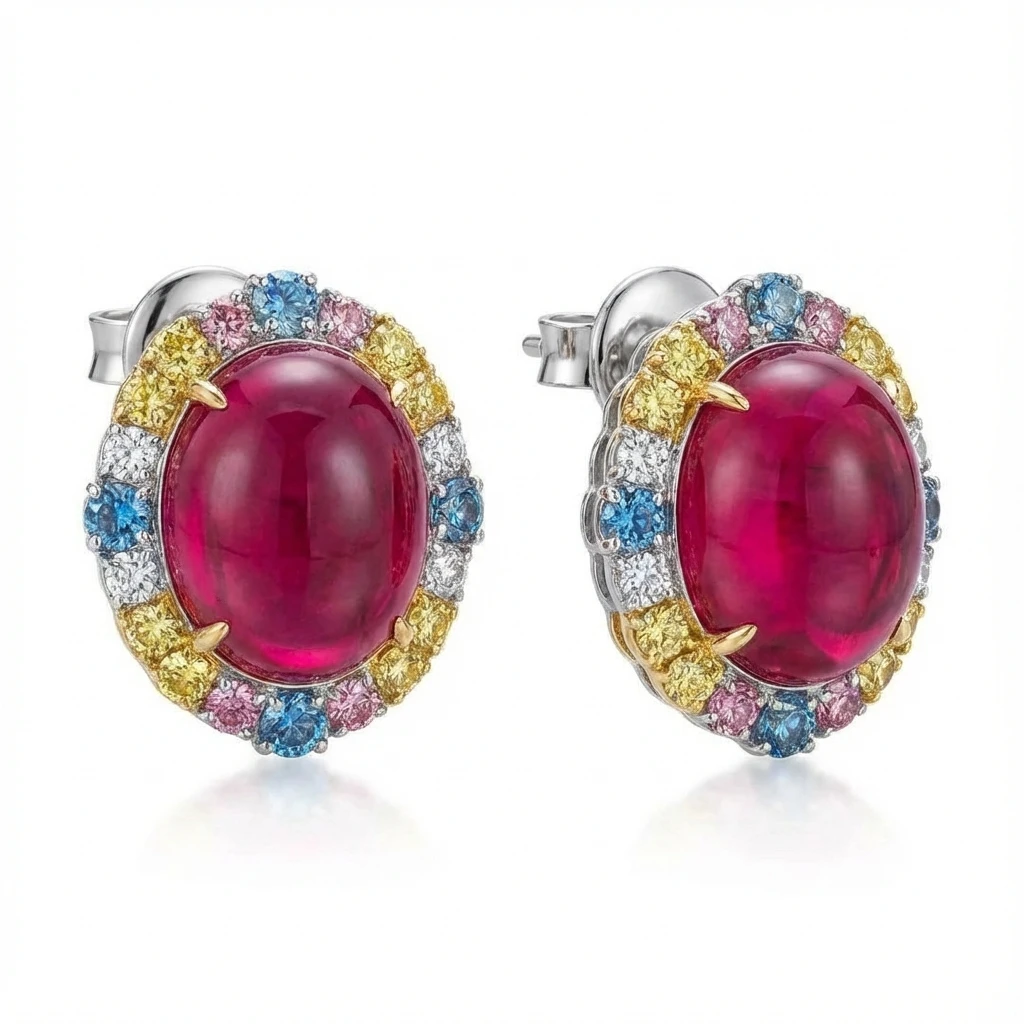 Luxuary Statement Ruby Earing