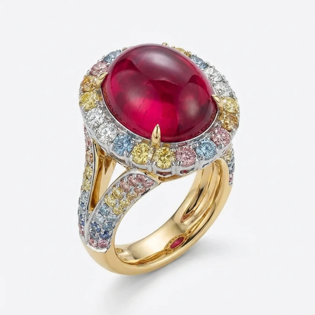 Luxuary Statement Ruby Ring